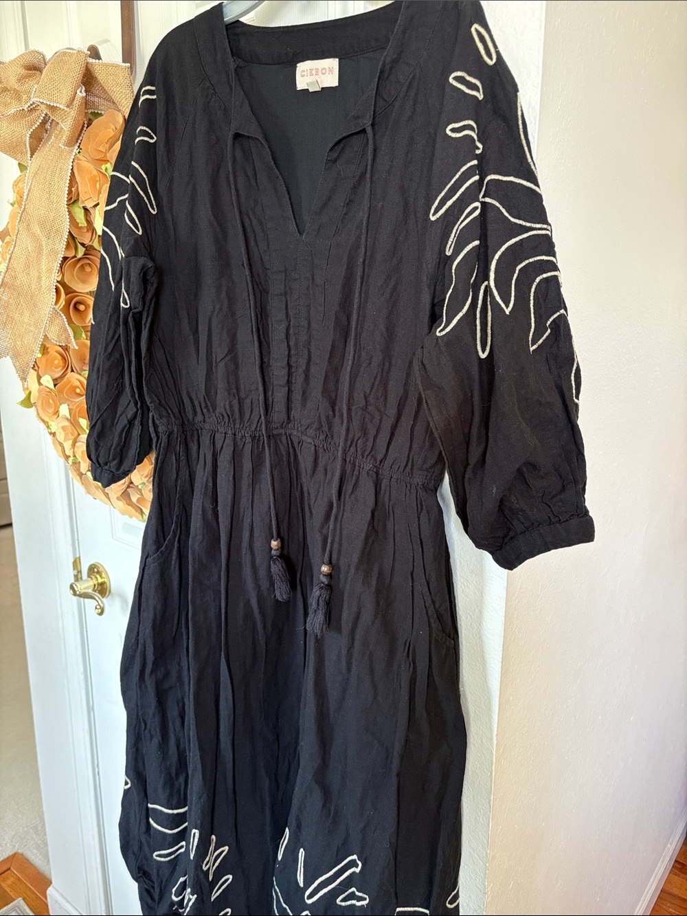 CIEBON Embroidered  Cotton Dress L